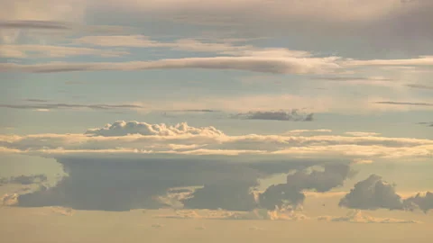 Beautiful blue sky with clouds and sun Stock Footage 133313196