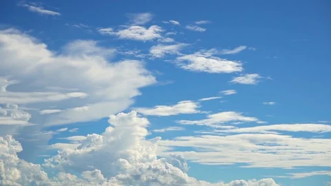 Beautiful blue sky with clouds background, thick clouds and nature, blue sky  Stock Footage 114900860