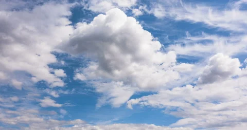 Beautiful blue sky with clouds background. Loop Stock Footage 116975496