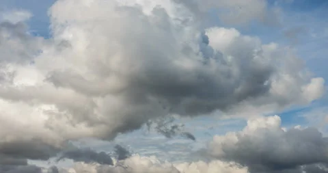 Beautiful blue sky with clouds background. 4K. Loop 스톡 동영상 120535566