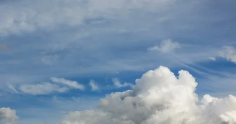 Beautiful blue sky with clouds background. Sky clouds. Sky with clouds weather Stock Footage 121631552