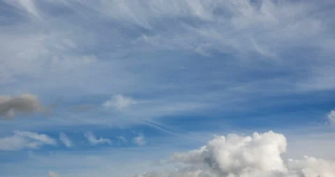 Beautiful blue sky with clouds background. Sky clouds. Sky with clouds weather Stock Footage 121732815