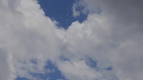 Beautiful blue sky with clouds background. Zoom Out Stock Footage 127642098