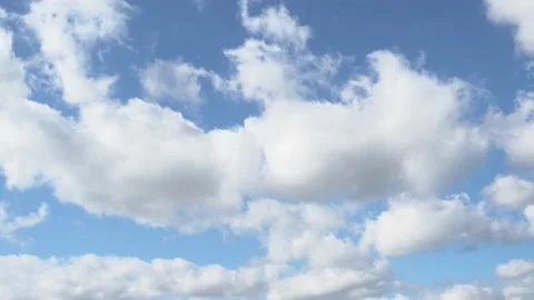 Beautiful blue sky with clouds background. Sky with moving white clouds. Weather Stock Footage 138941848