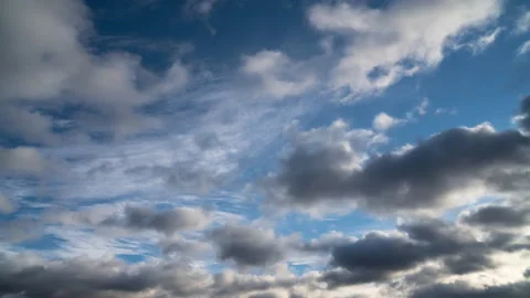 Beautiful blue sky with clouds background. Sky clouds. Sky with clouds weather Stock Footage 166148947