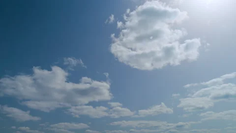 Beautiful blue sky with clouds background. White clouds nature background. Time Stock Footage 193983637