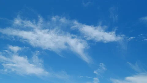 Beautiful blue sky with clouds background. Blue sky background with tiny stratus 스톡 동영상 208943402
