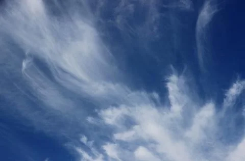 Beautiful blue sky with clouds background. Stock Photos