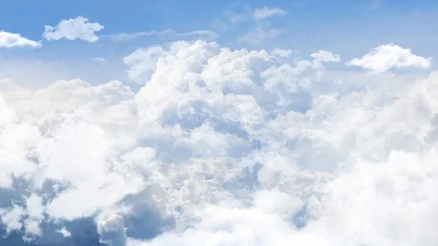 Beautiful Blue Sky with Clouds loop Animation background Green Screen. Stock Footage 127985024