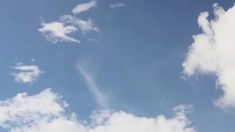 Beautiful blue sky with clouds moving cloud cluster Stock Footage 155088656