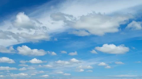 Beautiful blue sky with clouds, skyscape (High resolution - 4K) Stock Footage