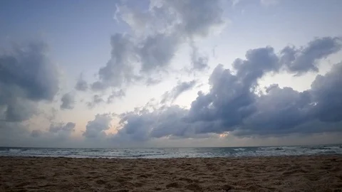 Beautiful blue sky clouds time lapse action cam shot  Stock Footage 122020266