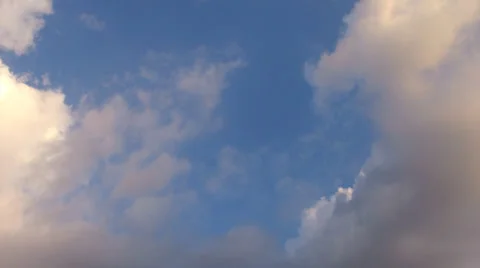 Beautiful blue sky with clouds. Timelapse Stock Footage 34264966