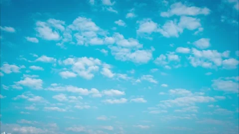 Beautiful blue sky with cumulus clouds timelapse background Stock Footage 147199549