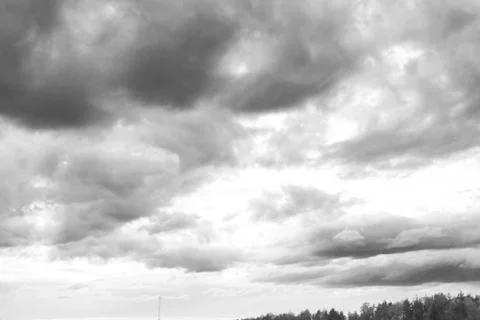 Beautiful Blue Sky with Dramatic Clouds. Nature Spectacles Stock Photos