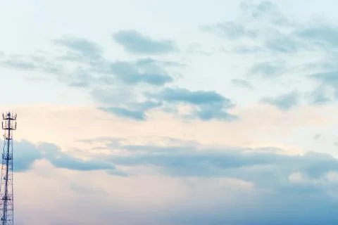 Beautiful Blue Sky with Dramatic Clouds. Nature Spectacles Stock Photos