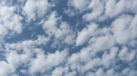 Beautiful blue sky with patterned altocumulus clouds Stock Photos