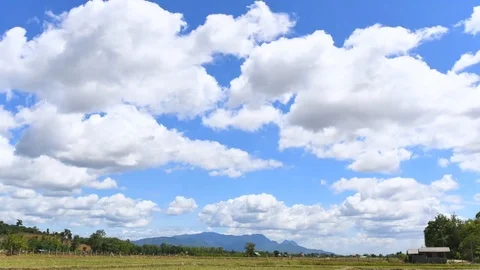 Beautiful Blue Sky Time lapse 1920x1080, Moving Clouds. FULL HD. 스톡 동영상 111185193