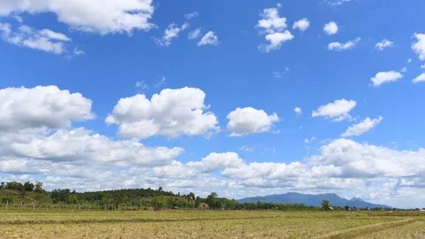 Beautiful Blue Sky Time lapse 1920x1080, Moving Clouds. FULL HD. 스톡 동영상 111185205