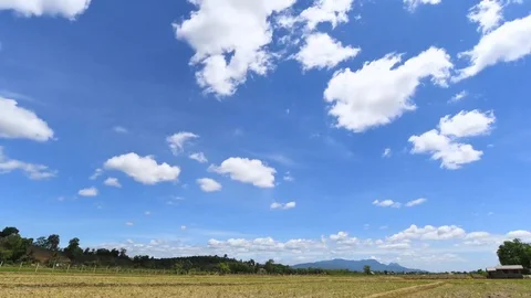 Beautiful Blue Sky Time lapse 1920x1080, Moving Clouds. FULL HD. 스톡 동영상 111185245