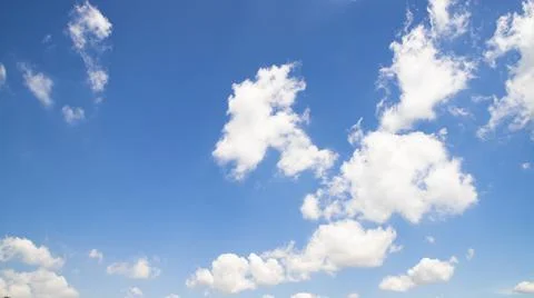 Beautiful Blue Sky With White Cloud Natural background view Stock Photos