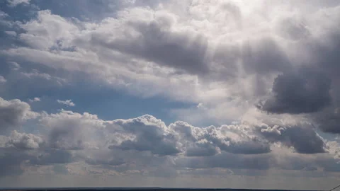 Beautiful blue sky white clouds. Puffy fluffy white clouds. Cumulus cloud Stock Footage 240907531