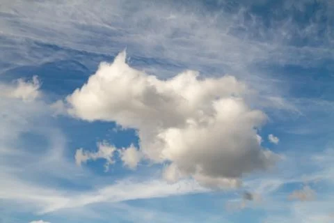 The beautiful blue sky with white clouds Stock Photos
