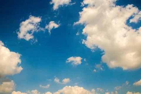 Beautiful blue sky with white clouds Stock Photos