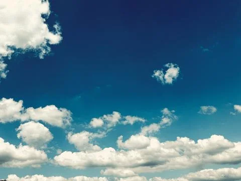 Beautiful Blue Sky With White Clouds Background. Stock Photos