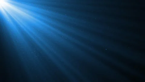 Beautiful Blue Volume Light in the Dark Seamless. Underwater Sun Beams Shining Stock Footage 312007206