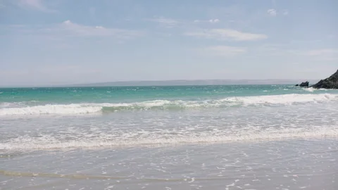 Beautiful blue Waves on Pacific Ocean, Australia, SA, Blowhole Beach Stock Footage 236359769