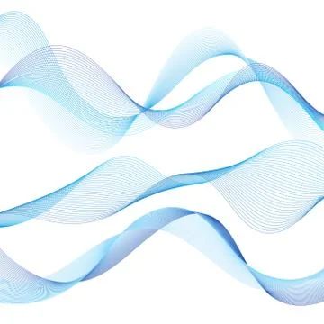 Beautiful blue waves on a white background Stock Illustration