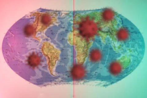 Beautiful Blurred background map, concept of travel coronavirus epidemic, wor Stock Illustration