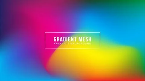Beautiful blurred gradient mesh background in vibrant rainbow colors. Color.. Ilustração Stock