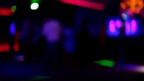 Beautiful blurry lights on dance floor to have rest in night club Stock Footage 78004216