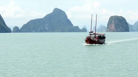 A beautiful boat trip Stock Footage 47698227