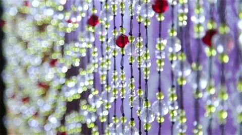 Beautiful bokeh, background, bead curtains, Stock Footage 40063820
