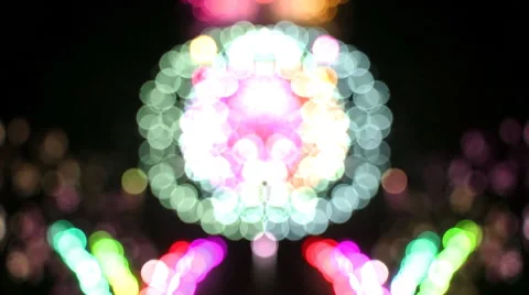 Beautiful Bokeh Of Fireworks Stock Footage 44992486