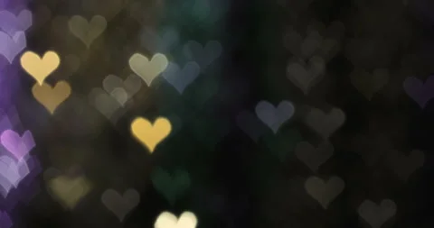 Beautiful bokeh light abstract effect. Valentine's day animated frame of hearts Stock Footage 146851426
