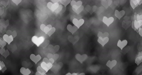 Beautiful bokeh light abstract effect. Valentine's day animated frame of hearts Stock Footage 147035225