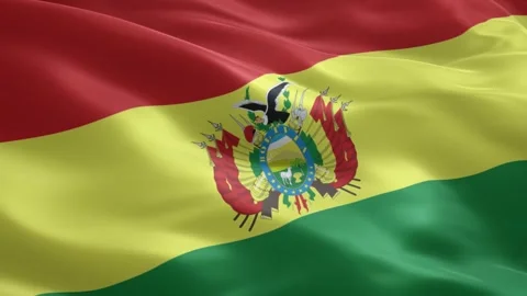 Beautiful Bolivia National Flag Waving in Smooth Motion for South America T.. Stock Footage 334343553