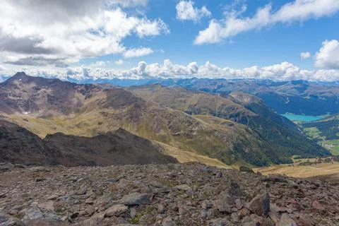 Beautiful boundless alpine panorama between Italy and Switzerland Stock Photos