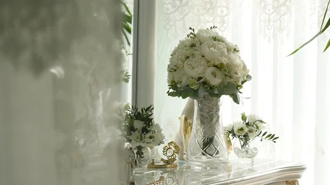 Beautiful bouquet of the bride Stock Footage 87182499