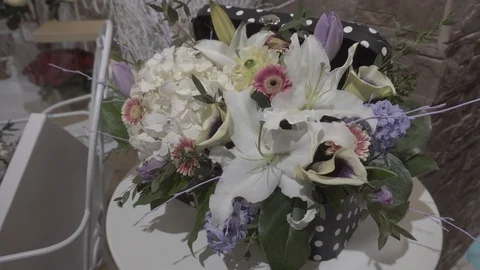 Beautiful bouquets of flowers Stock Footage 106571836