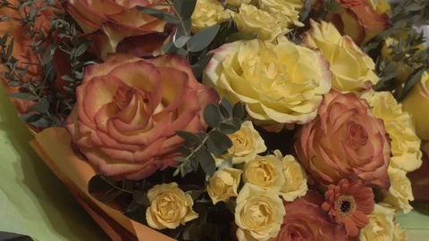 Beautiful bouquets of flowers Stock Footage 106571918