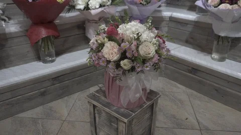 Beautiful bouquets of flowers Stock Footage 106571951