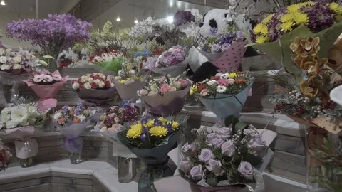 Beautiful bouquets of flowers Stock Footage 106576321