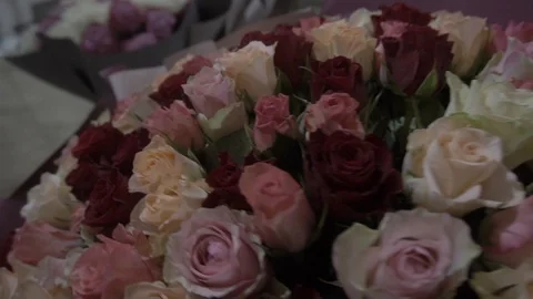 Beautiful bouquets of flowers Stock Footage 106576330