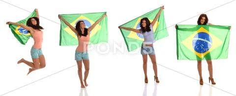 Beautiful brazilian fan collection Stock Photos