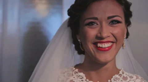 Beautiful bride are smiling Stock Footage 61868067